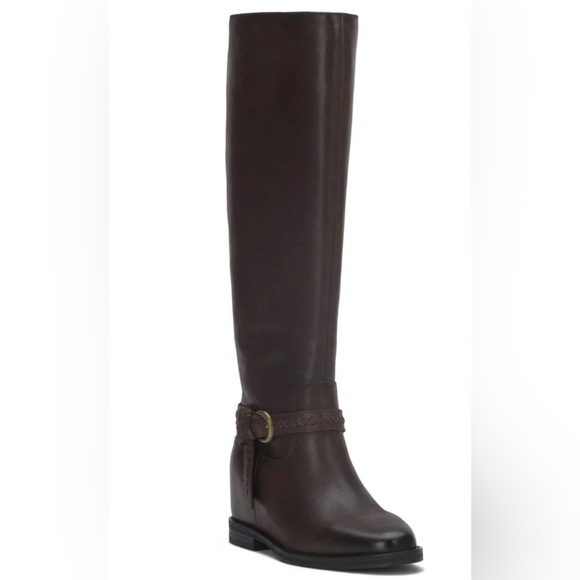 Lucky Brand Maltet Knee High Boots Womens 8.5 Brown Leather Rustic Western - NWT - Picture 1 of 13